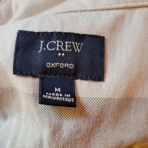 J. Crew Short Sleeve Cotton Oxford Shirt, White & Gray, M, EUC - Picture 13 of 14